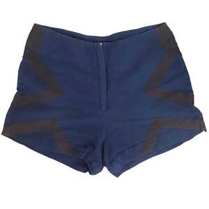 FOLK CLOTHING High Rise Cotton Shorts 2 Blue Black Minimalist Coastal Chic